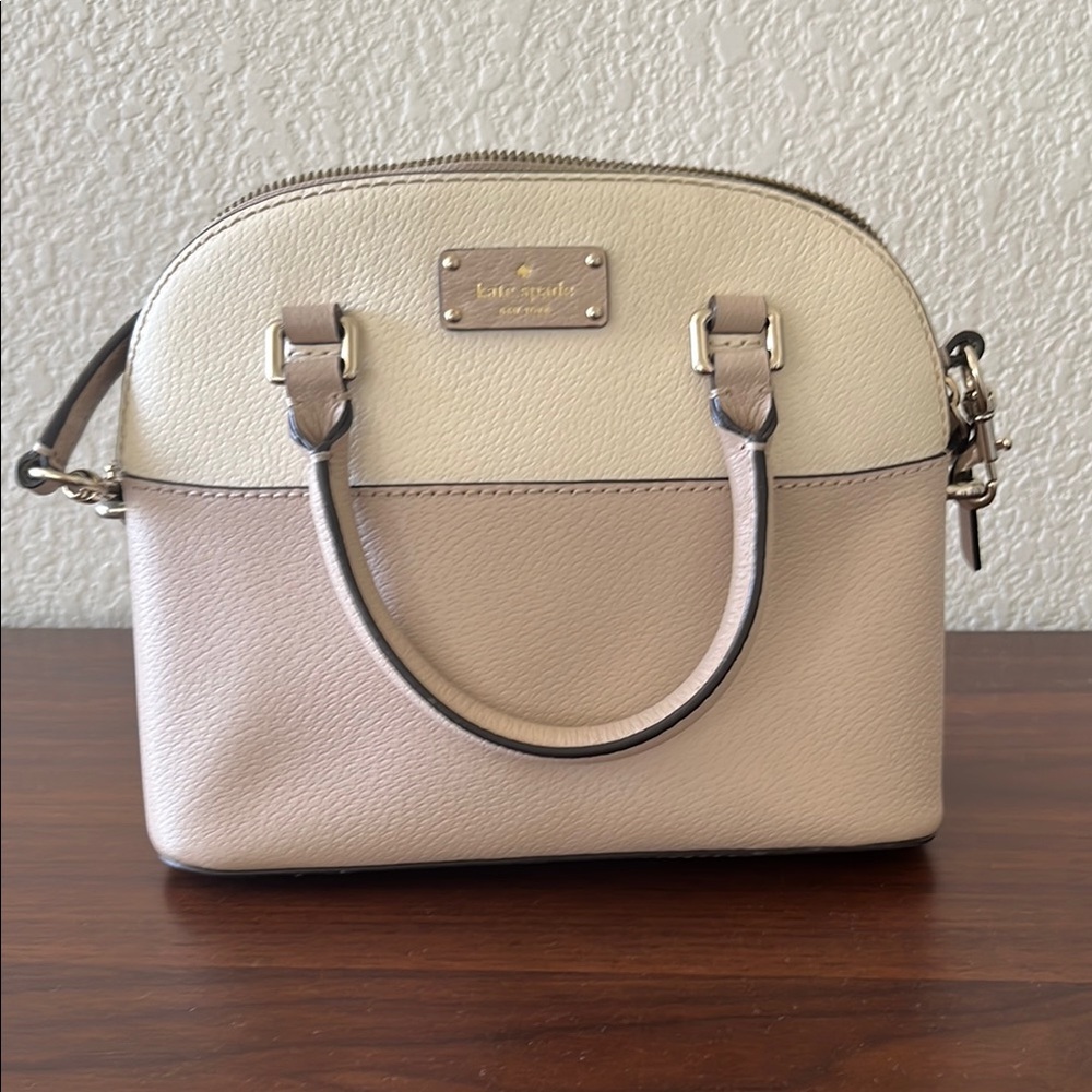 Kate Spade Cream and Tan Leather Satchel